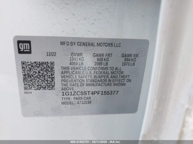 1G1ZC5ST4PF155377 Chevrolet Malibu Fwd 1fl
