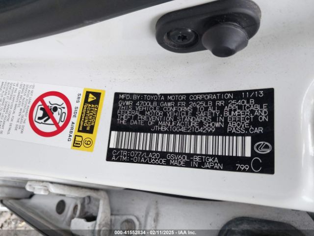 JTHBK1GG4E2104299 Lexus ES 350