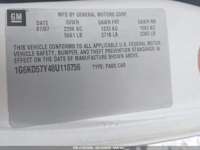 2008 CADILLAC DTS 1G6KD57Y48U110756 Photo 8