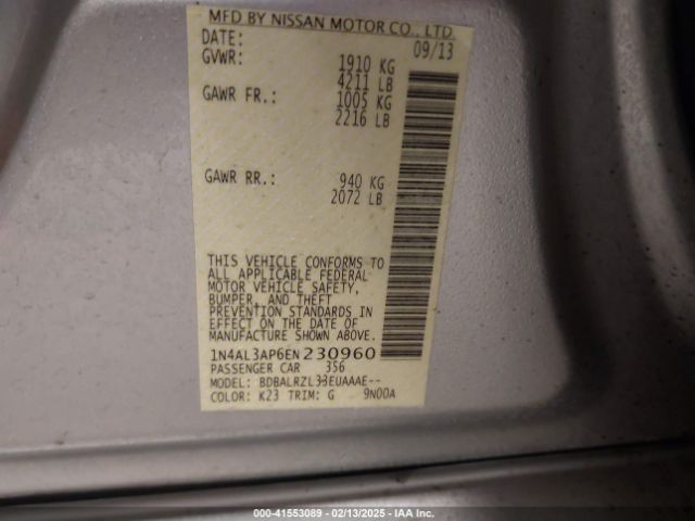 1N4AL3AP6EN230960 Nissan Altima 2.5 S