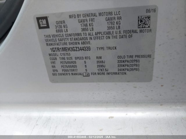 1GTR1MEH3GZ344339 GMC Sierra 1500 Sle