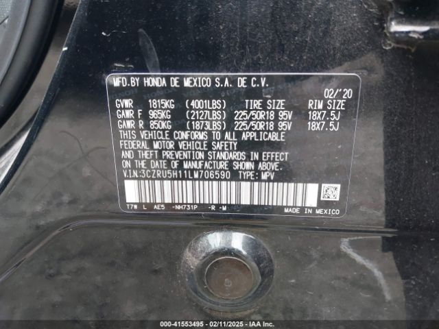 3CZRU5H11LM706590 Honda Hr-v 2wd Sport