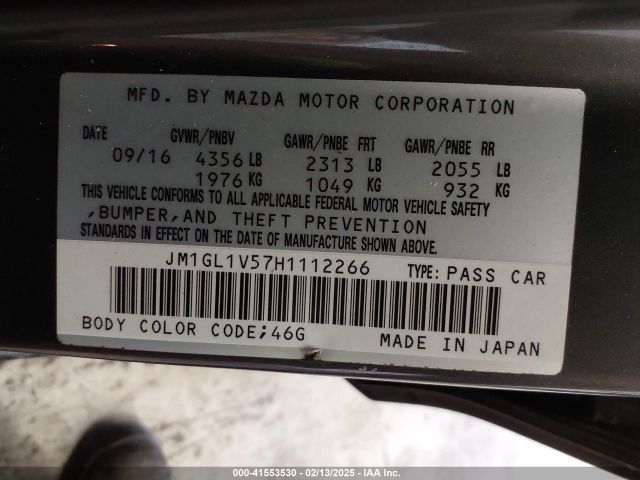 JM1GL1V57H1112266 Mazda Mazda6 Touring