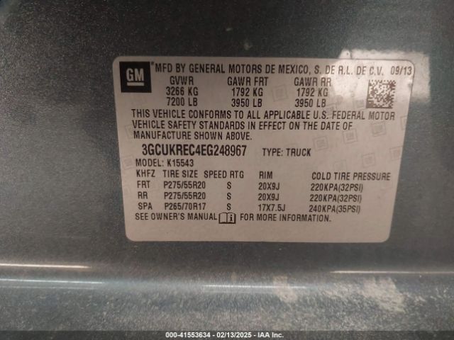 3GCUKREC4EG248967 Chevrolet Silverado 1500 1lt