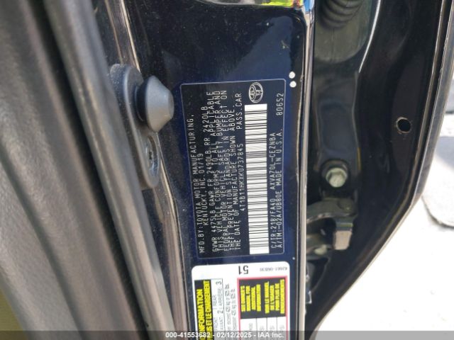 4T1B11HKXKU737845 Toyota CAMRY LE