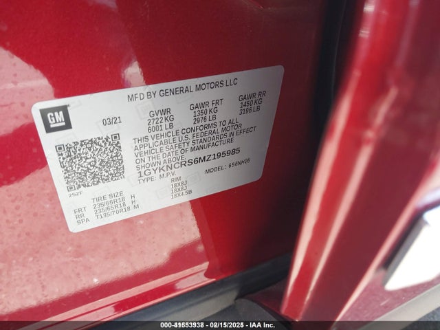 2021 CADILLAC XT5 1GYKNCRS6MZ195985 Photo 8