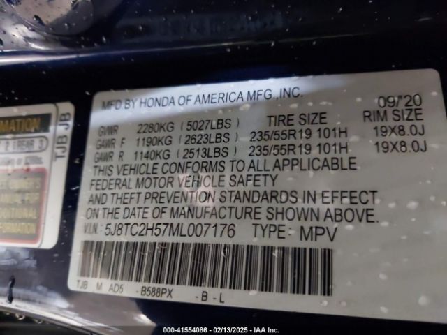 5J8TC2H57ML007176 Acura Rdx Technology Package