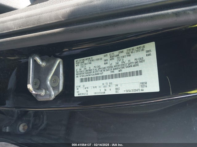 1FMCU9G91GUB86107 Ford ESCAPE SE