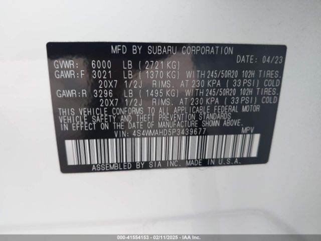 4S4WMAHD5P3439677 Subaru Ascent Onyx Edition 7-passenger