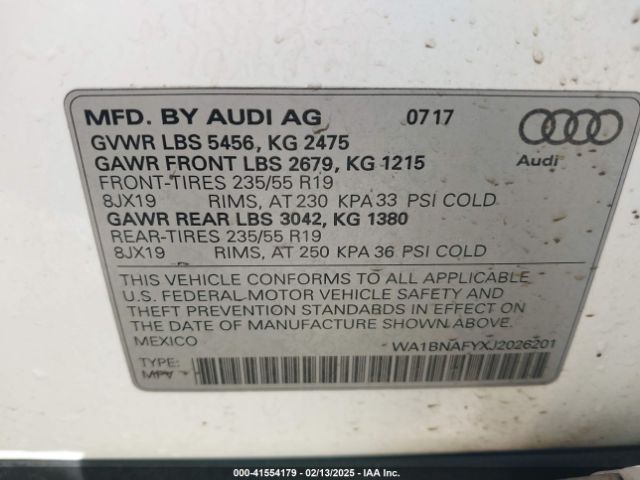 WA1BNAFYXJ2026201 Audi Q5 2.0t Premium