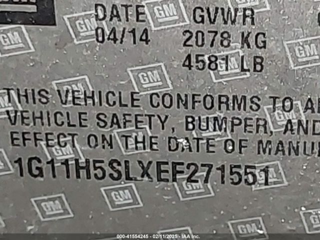 1G11H5SLXEF271551 Chevrolet Malibu 1lz