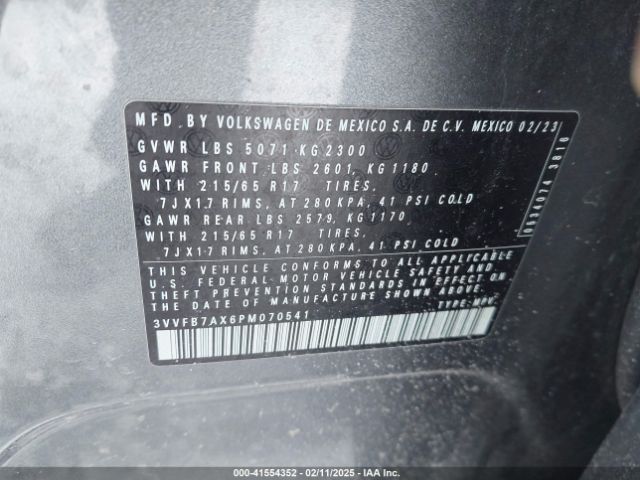 3VVFB7AX6PM070541 Volkswagen Tiguan 2.0t S