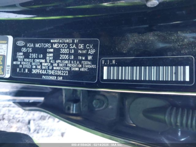 3KPFK4A78HE036223 KIA FORTE LX