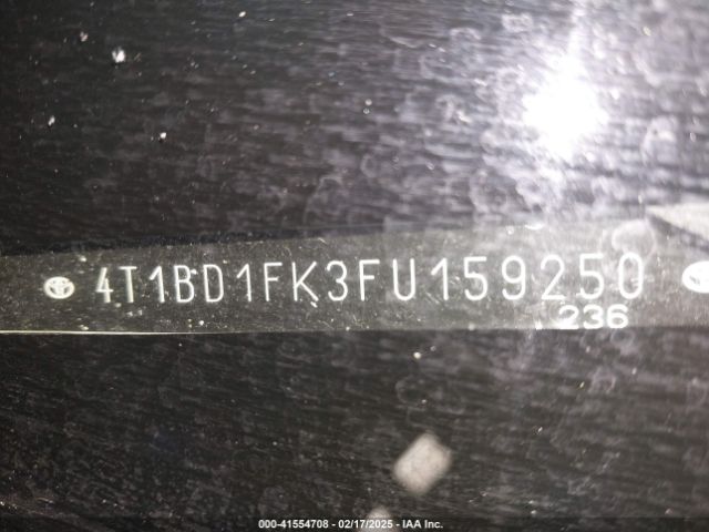 4T1BD1FK3FU159250 Toyota Camry Hybrid Le