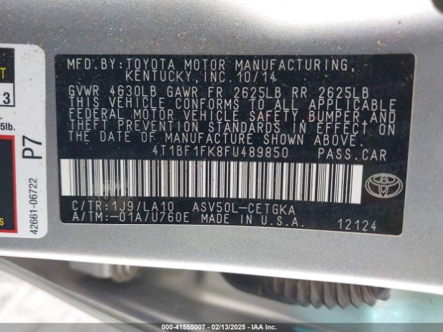 4T1BF1FK8FU489850 Toyota CAMRY XLE