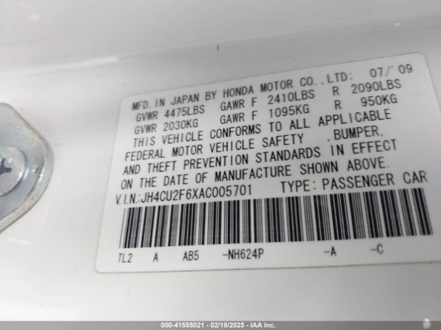 2010 ACURA TSX JH4CU2F6XAC005701 Photo 8