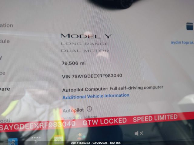 7SAYGDEEXRF983040 Tesla Model Y Long Range Dual Motor All-wheel Drive