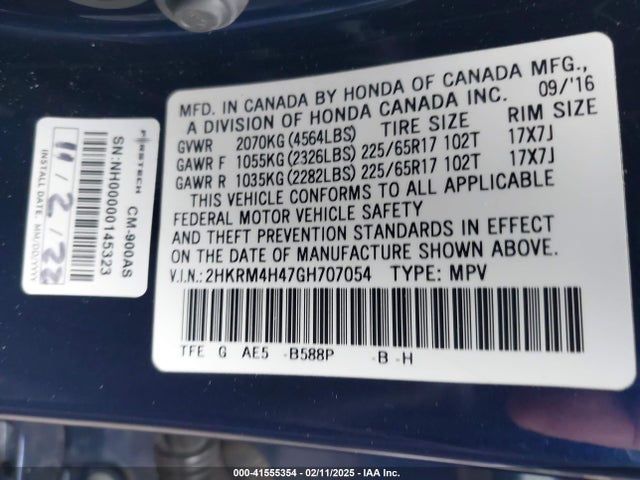 Honda CR-V SE 2016 2HKRM4H47GH707054 Image 9