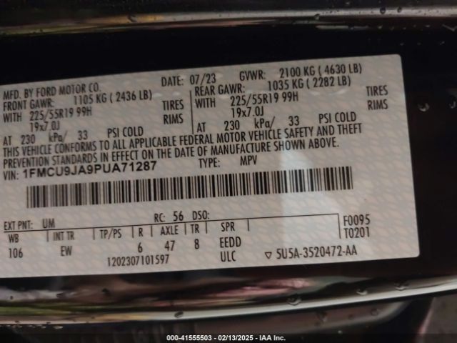 2023 FORD ESCAPE 1FMCU9JA9PUA71287 Photo 8