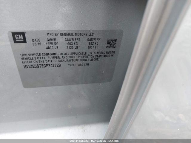 1G1ZE5ST2GF347729 Chevrolet MALIBU 1LT