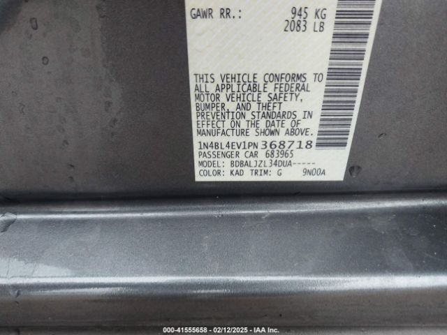 1N4BL4EV1PN368718 Nissan Altima Sl Fwd