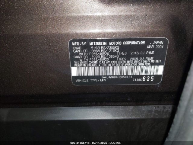JA4J4WA84RZ054131 Mitsubishi Outlander Sel 2.5 S-awc