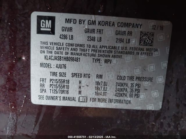 KL4CJASB1HB098481 Buick Encore Preferred