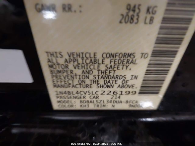 1N4BL4CV5LC226199 Nissan Altima Sr Fwd