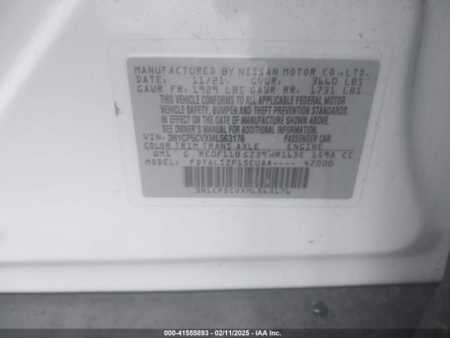 3N1CP5CVXML563176 Nissan Kicks Sv Xtronic Cvt