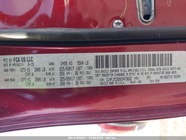 1C4PJMCB2KD473832 Jeep Cherokee Latitude 4x4