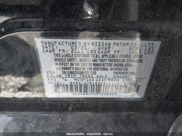 Nissan Sentra 2021 3N1AB8CVXMY258559 Image 22