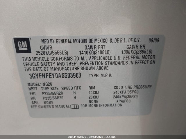 2010 CADILLAC SRX 3GYFNFEY0AS503903 Photo 8