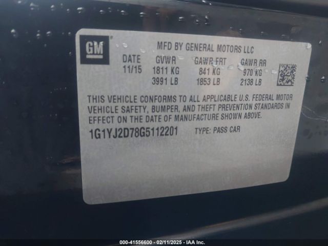 1G1YJ2D78G5112201 Chevrolet Corvette Stingray Z51