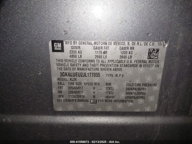 3GKALUEU2JL177835 GMC Terrain Sle Diesel