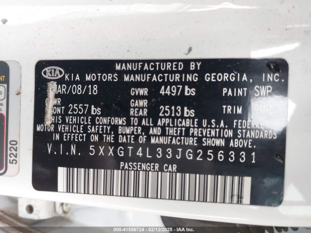 5XXGT4L33JG256331 KIA Optima Lx
