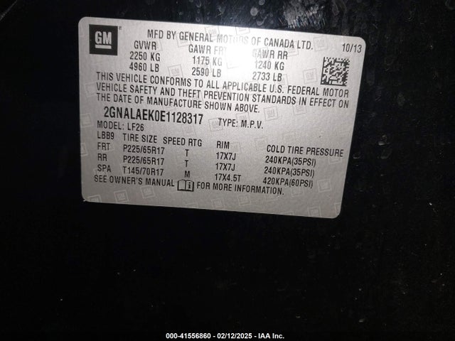 2GNALAEK0E1128317 Chevrolet EQUINOX LS