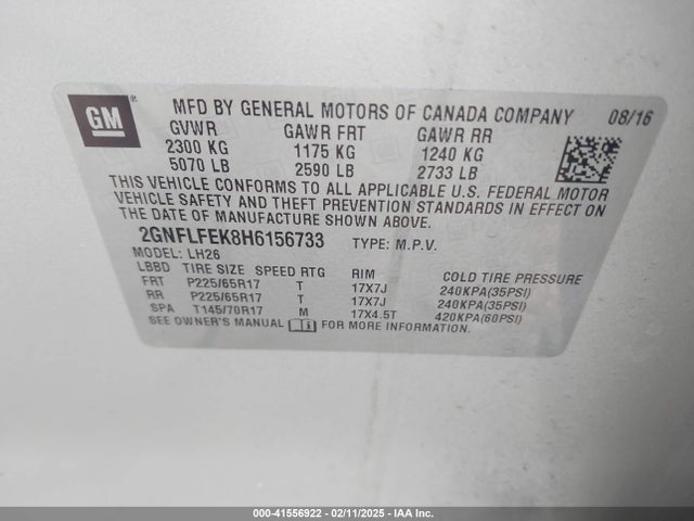 Chevrolet EQUINOX LT 2017 2GNFLFEK8H6156733 Image 9