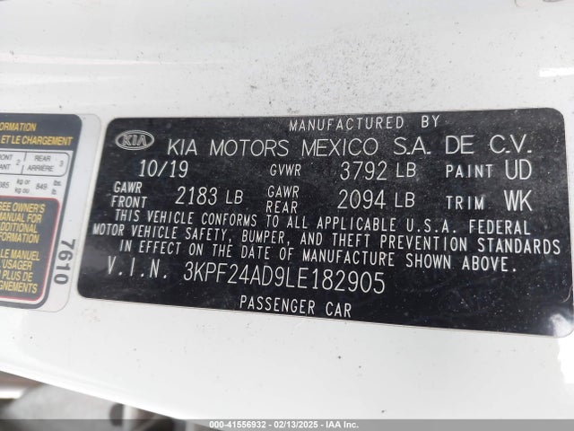 KIA Forte Lxs 2020 3KPF24AD9LE182905 Image 9
