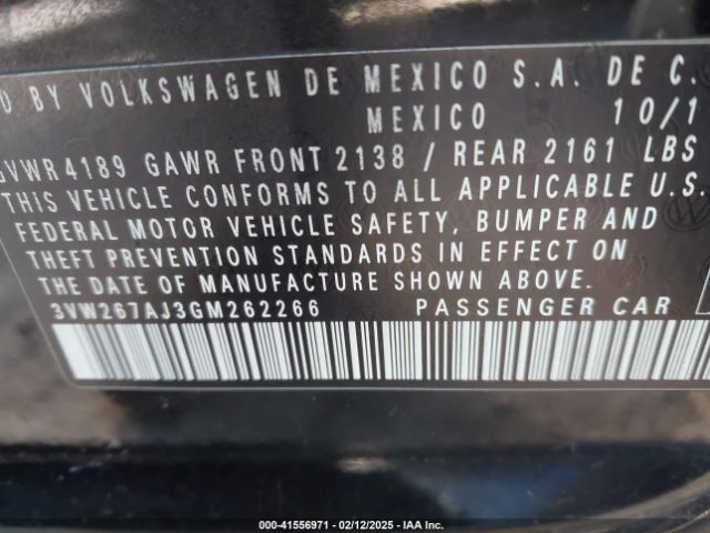 3VW267AJ3GM262266 Volkswagen Jetta 1.4t S