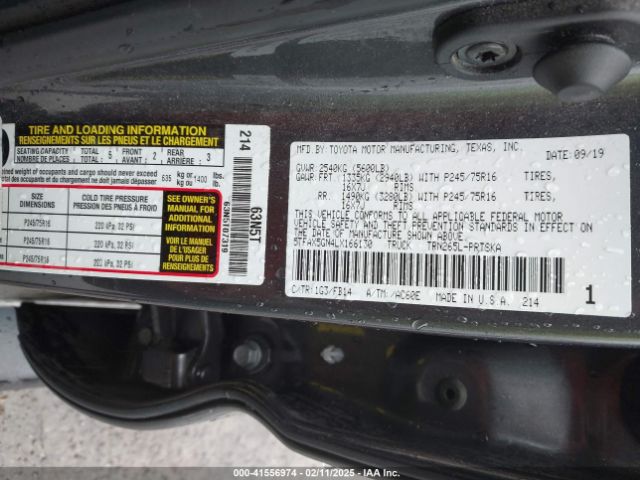 5TFAX5GN4LX166130 Toyota Tacoma Sr