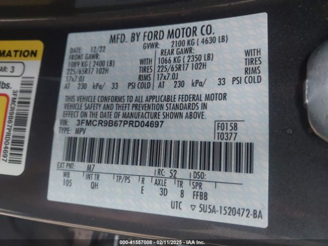 3FMCR9B67PRD04697 Ford Bronco Sport Big Bend