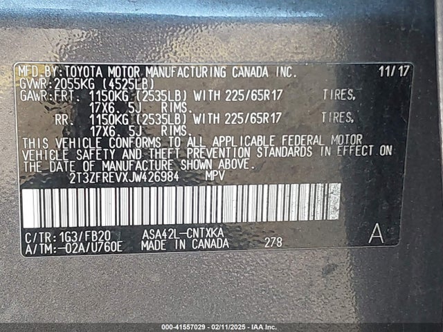 Toyota RAV4 LE 2018 2T3ZFREVXJW426984 Image 9