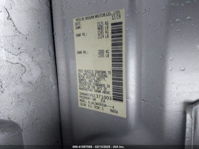 1N4AA6CV0LC371003 Nissan Maxima Sv Xtronic Cvt