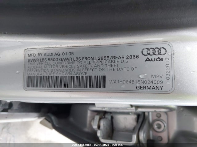 2005 AUDI ALLROAD WA1YD64B15N024009 Photo 8