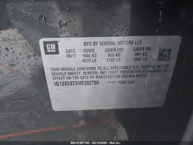 Chevrolet MALIBU 1LT 2017 1G1ZE5STXHF282789 Image 9