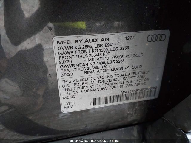 WA1E2AFY4P2076333 Audi Q5 Premium Plus 55 Tfsi E S Line Quattro S Tronic