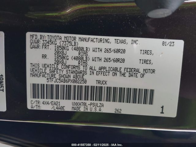 2023 TOYOTA TUNDRA HYBRID 5TFJC5AB6PX002250 Photo 8
