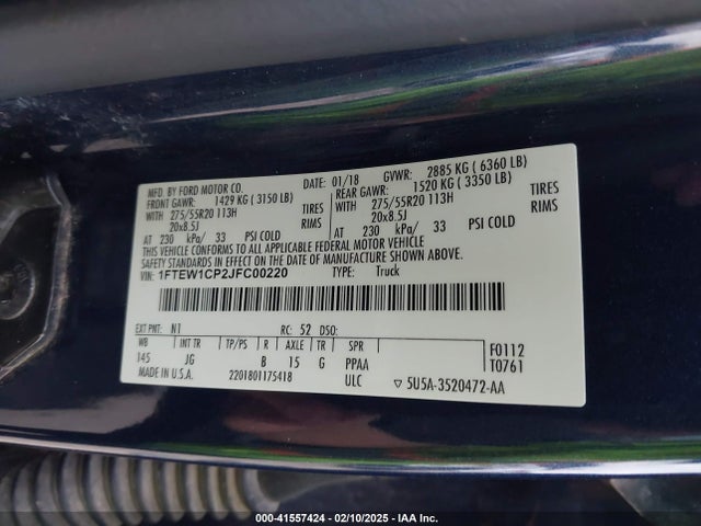 Ford F-150 Xl 2018 1FTEW1CP2JFC00220 Image 9