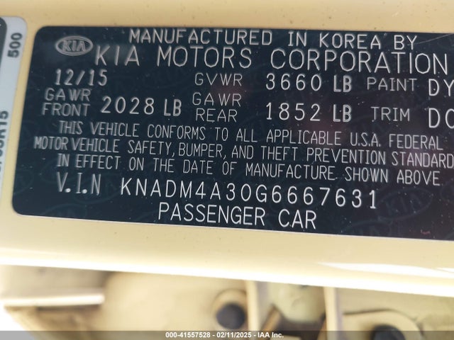 KIA RIO LX 2016 KNADM4A30G6667631 Image 9
