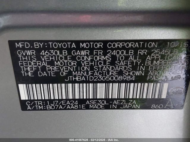 JTHBA1D23G5008984 Lexus IS 200T